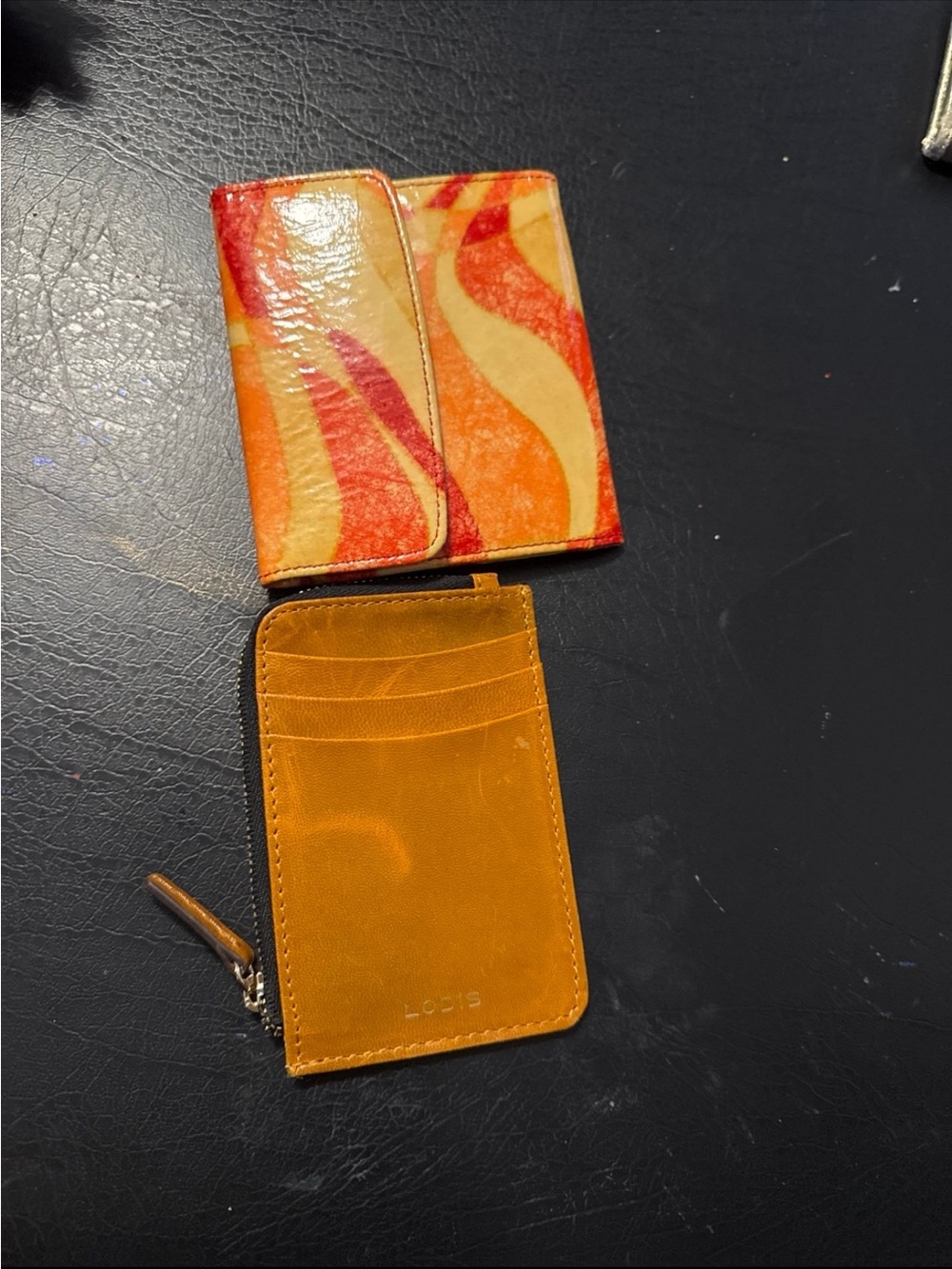 Lodis Orange and Red Wave Card Wallet Set